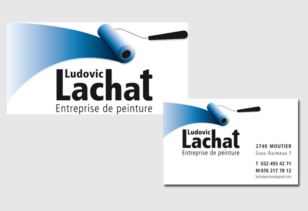 Logo et cartes de visite Lachat, Moutier